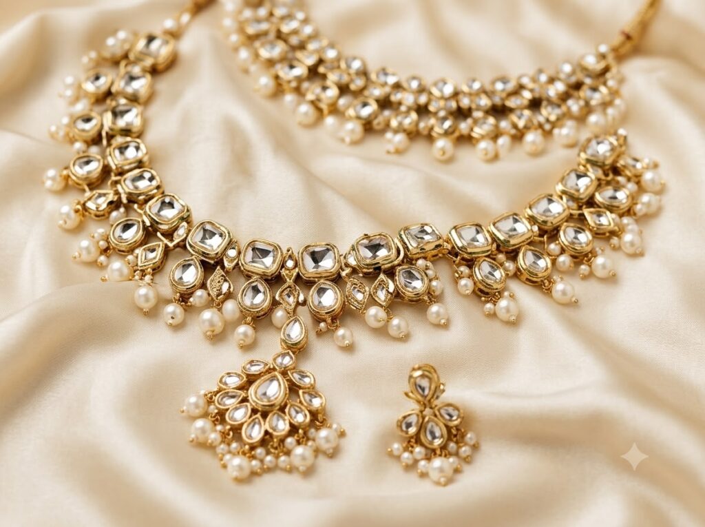 TR Collection premium artificial jewellery featuring Korean and Western fashion jewellery including necklaces, earrings, bangles, and rings in Dwarka and Palam, Delhi.